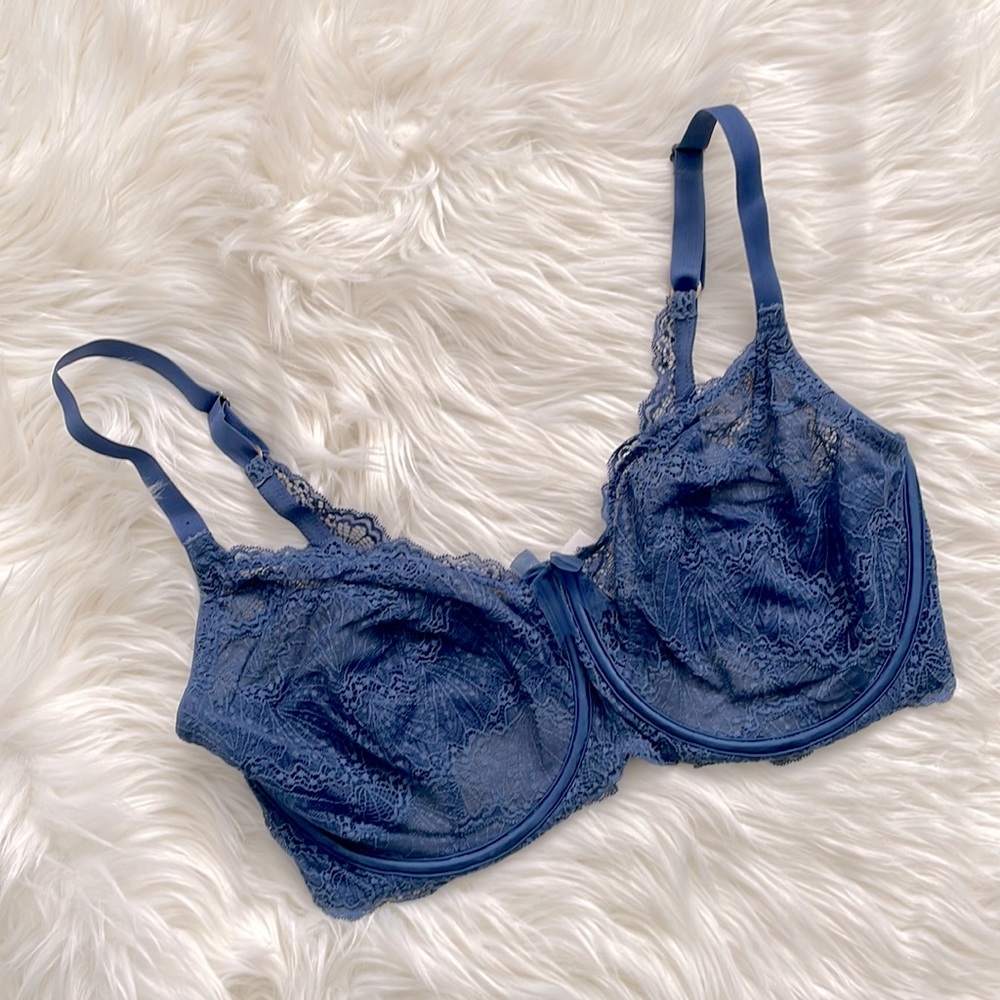 Adore Me Lace Unlined Bra Blue 36H